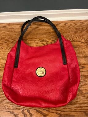 Valentina Women's Red Italian Leather Hobo Shoulder Bag Made in Italy